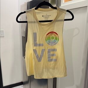 Pure Barre Yellow LOVE Muscle Tee